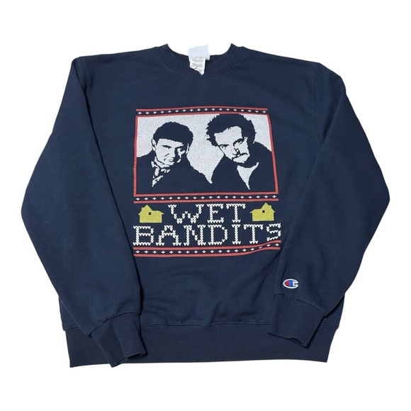 Champion Dark Blue Wet Bandits Crewneck Sweater - Picture 1 of 4